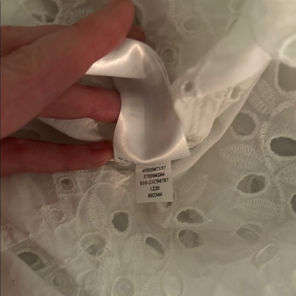 Chico’s Women's White Eyelet Embroidered Blouse 100% Cotton Small - Picture 5 of 6